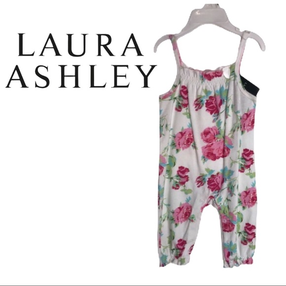NWT Pink/White Floral Sleeveless Coverall - Picture 1 of 6